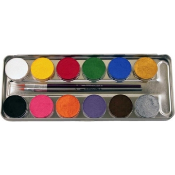 Obličejové barvy Eulenspiegel™ v kovové etui - sada 12 barev